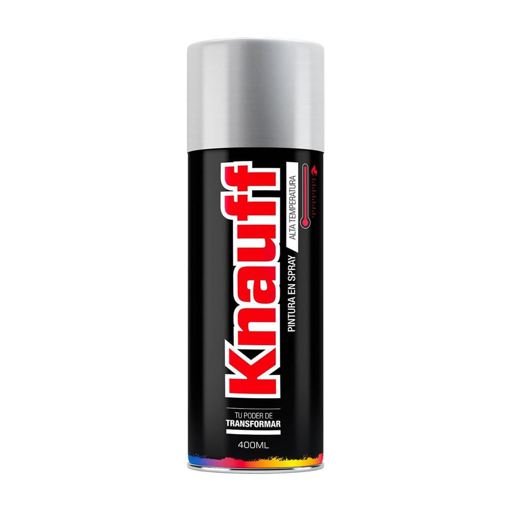 Pintura Spray Alta Temperatura Aluminio #1605 400ML KNAUFF