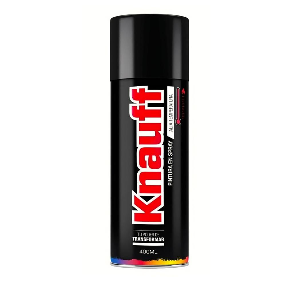 Pintura Spray Alta Temperatura Negro Mate #1600 400ML KNAUFF