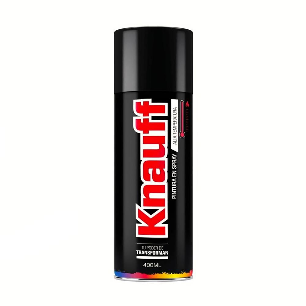 Pintura Spray Alta Temperatura Negro Brillante #1604 400ML KNAUFF