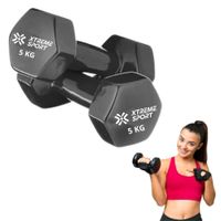 Mancuernas Xtreme Sport Pesas De 5 kg Fitness De Vinil Negro X2