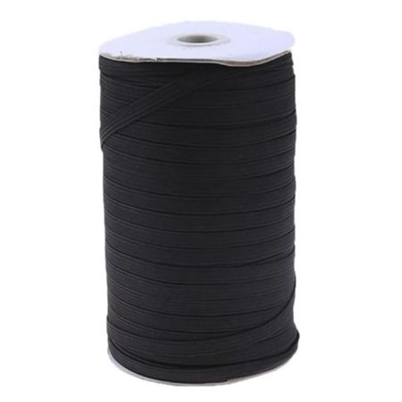 Resorte Elástico Poliester Rollo 15 Mm 10 Ligas 150 Metros Color Negro