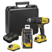 Taladro Percutor 1/2"" 20V 2 Bat 1.5 Ah + Accesorios 27 Piezas Stanley SCD711C2K-K3