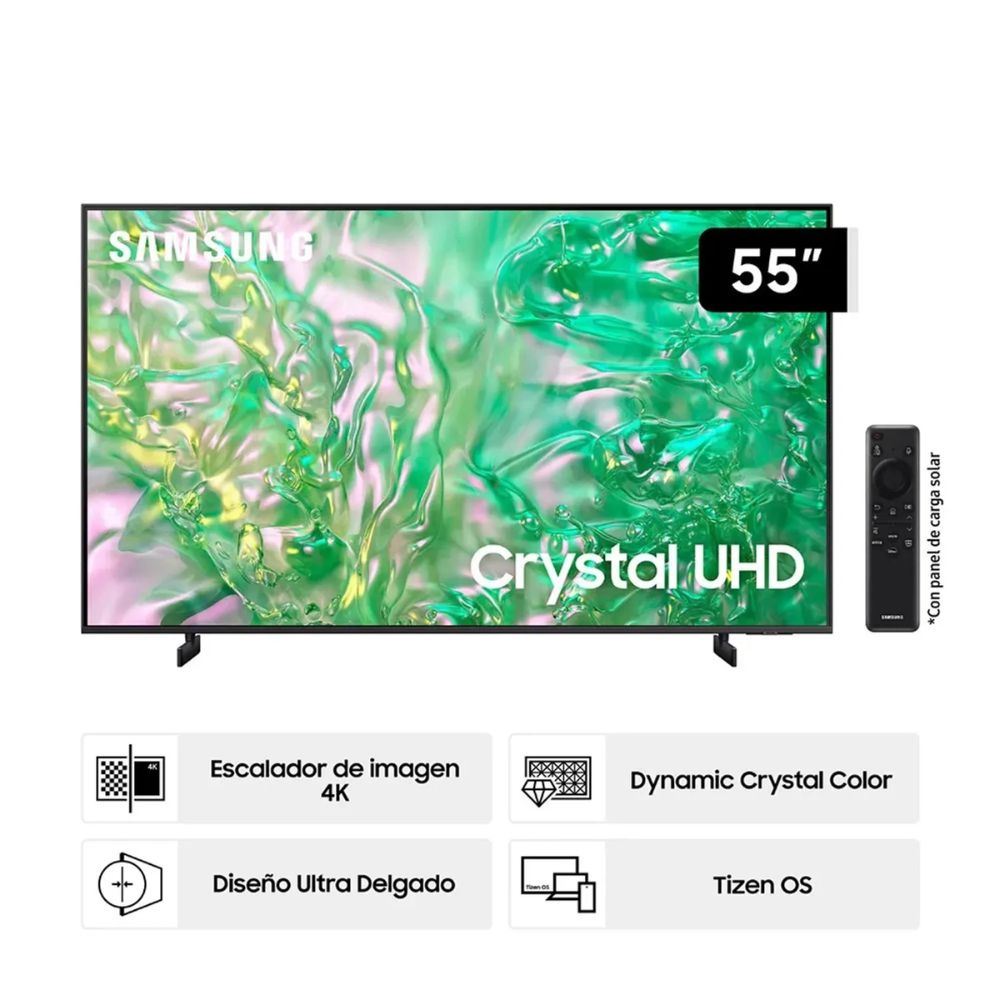 TELEVISOR SAMSUNG 55” CRYSTAL UHD 4K TIZEN OS SMART TV 75DU8000GXPE