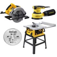 Sierra de Mesa 10"" 1800W + Sierra Cir 7 1/4"" 1600W + Lijadora Ex 5"" 300W Stanley SST1801-K3