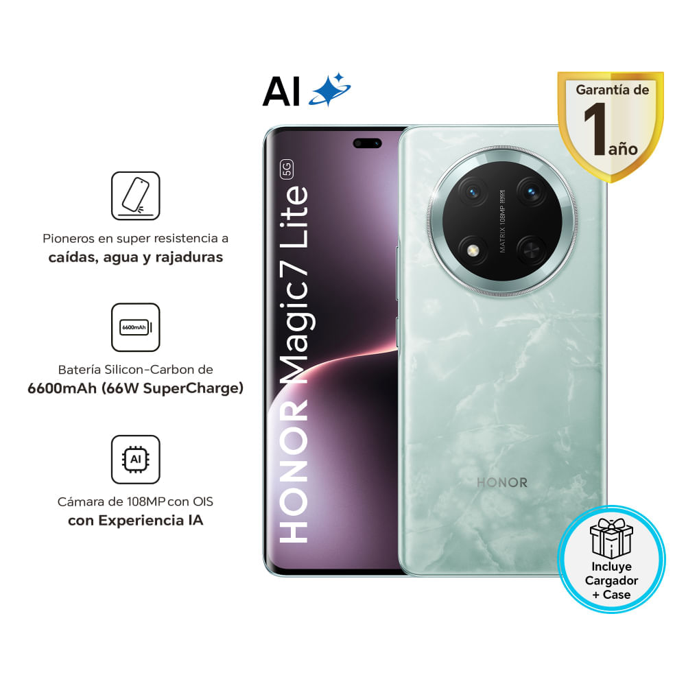 Celular Honor Magic7 Lite 512GB 8GB BRP-NX3 6.7"" Jade Cyan