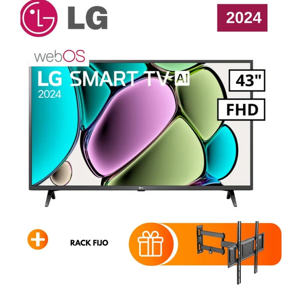 TELEVISOR LG 43' 43LR6000PSA FHD SMART TV + RACK FIJO