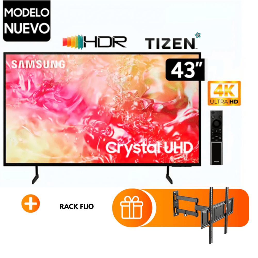 TV SAMSUNG 43"" UN43DU7000 Crystal UHD 4K Smart TV + RACK MOVIL