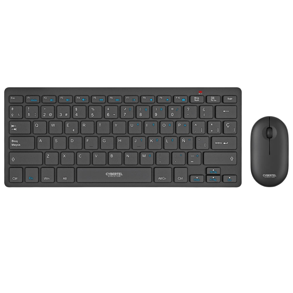 Kit Inalámbrico Teclado y Mouse Cybertel Evolution CYB WT801 Negro