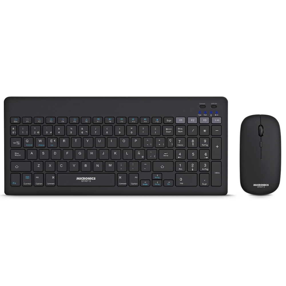 Kit Inalámbrico Micronics Teclado y Mouse Spirit MIC WT800 Negro