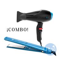 Combo Gama Alisadora Blue Titanio BECHS0000002426 y Secador Pluma BECHD0000002805