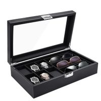 Porta Relojes 6 y 3 Gafas de Fibra de Carbono