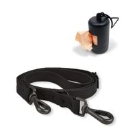 Correa y Dispensador De Poop Bags Para Perro Negro - Talla M