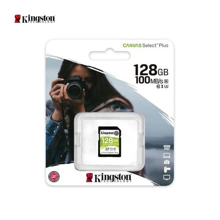 Memoria SD Kingston 128GB CANVAS SELECT 100MBS UHS-I Negro