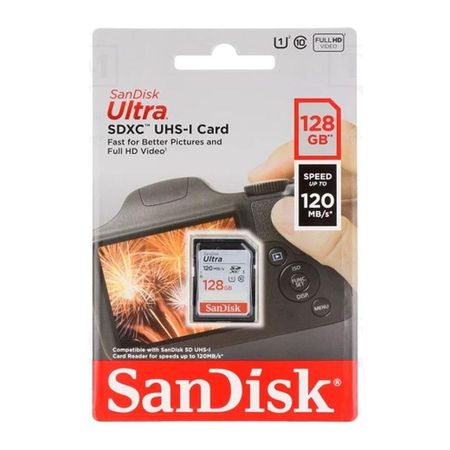 Sandisk Memoria SD Ultra SDXC 128gb UHS-I Clase-10 U1 120mbs