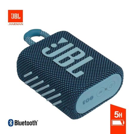 Parlante JBL Go3 Bluetooth impermeable IP67 con 5hrs de batería azul
