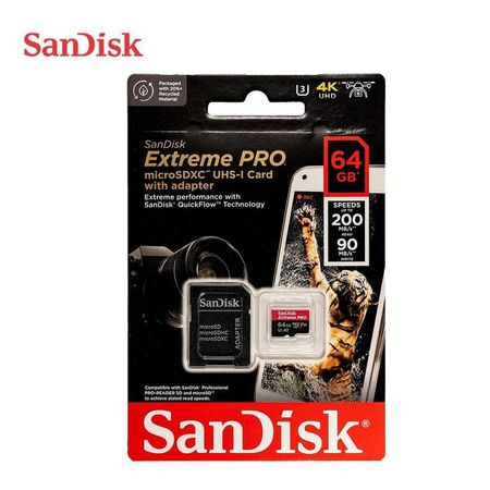 Memoria Micro SD Sandisk Extreme Pro 64GB 4K 200MBS A2 U3