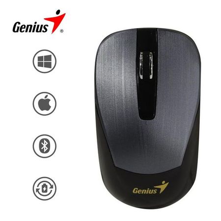 Mouse Inalambrico Genius ECO-8015 Bateria Recargable-IronGrayChanel