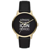 Reloj Armani Exchange Cayde AX2741 Acero Inoxidable Dorado Correa de Cuero Negro
