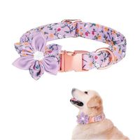 Collar Floral Para Mascotas Lila - Talla M