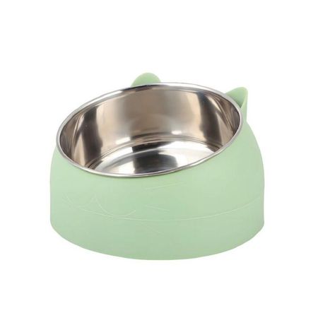Plato Acero Inoxidable Para Mascotas Verde - Talla L