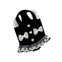 Ropa Para Perros Vestido Lazos Negro - Talla XS