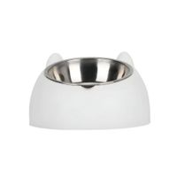 Plato Acero Inoxidable Para Mascotas Blanco - Talla L