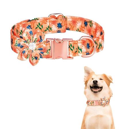 Collar Floral Para Mascotas Melón - Talla L