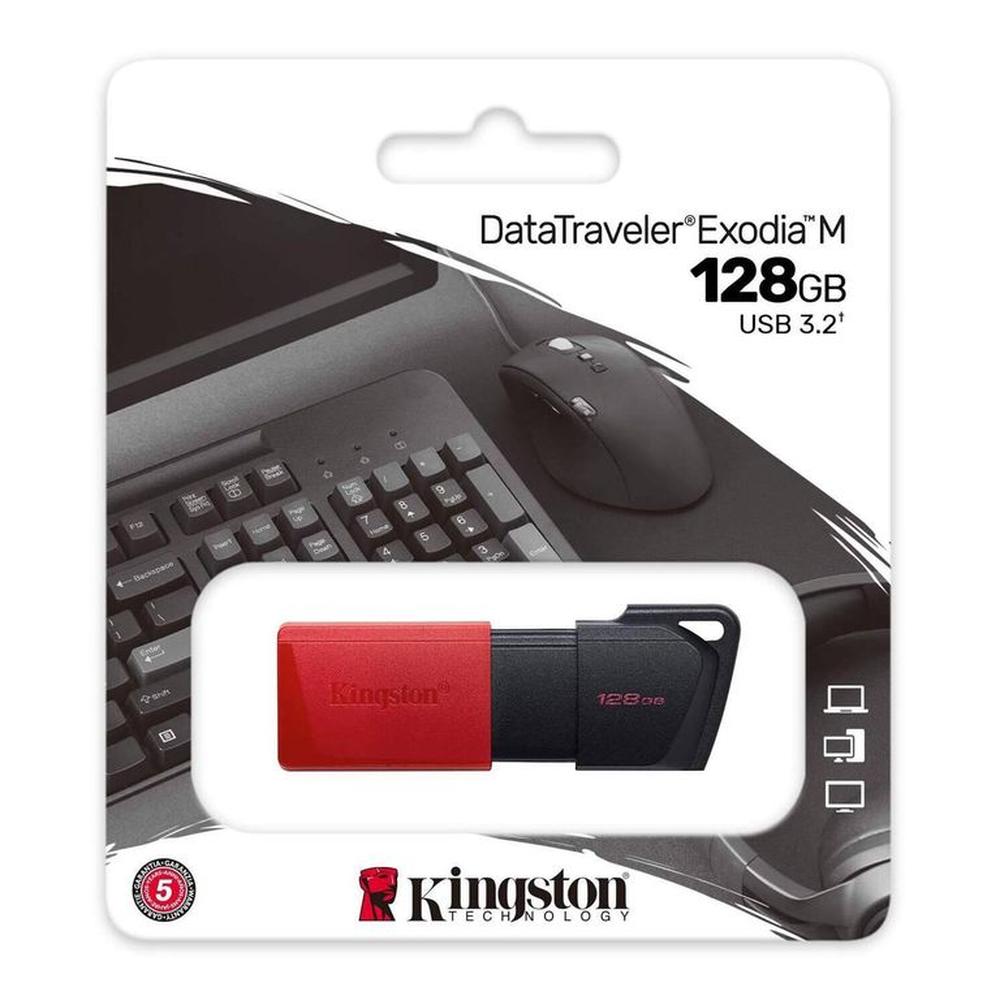 Memoria USB 3.2 Kingston Exodia DTXM/128GB Rojo-Negro
