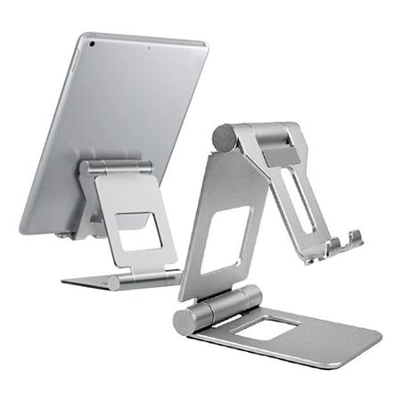 Soporte de Aluminio PTelef Moviles-Mini Tablets Plegable Z10PB SILVER
