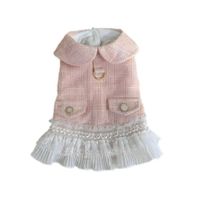 Ropa Para Perros Vestido Falda Plisada Rosado - Talla XS