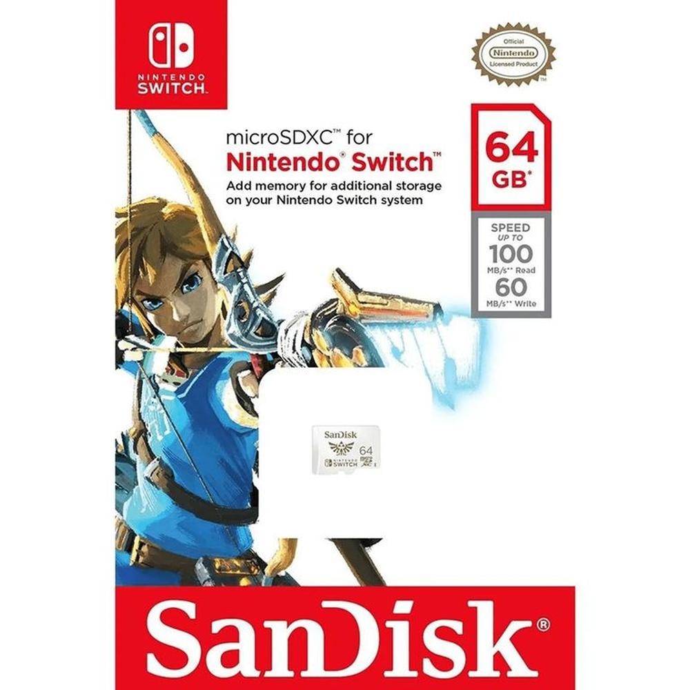 Sandisk Memoria Micro SDXC UHS 64GB Para Nintendo Switch