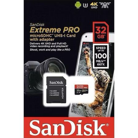 Sandisk Memoria MicroSD 32GB Extreme Pro 4k U3 UHS-I 100Mbps