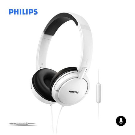 Audífonos Philips Extra Bass Con Micrófono SHL5005 Blanco
