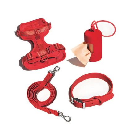 Pack Arnés + Collar + Correa + Dispensador Rojo - Talla S