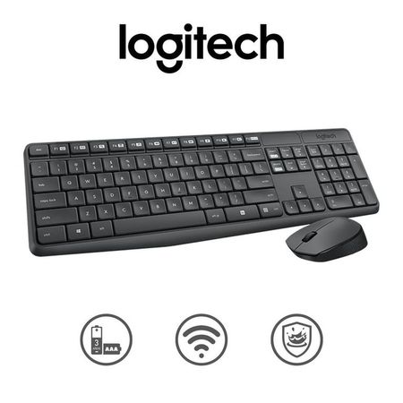Kit Teclado Y Mouse Logitech MK235 Inalambrico Negro