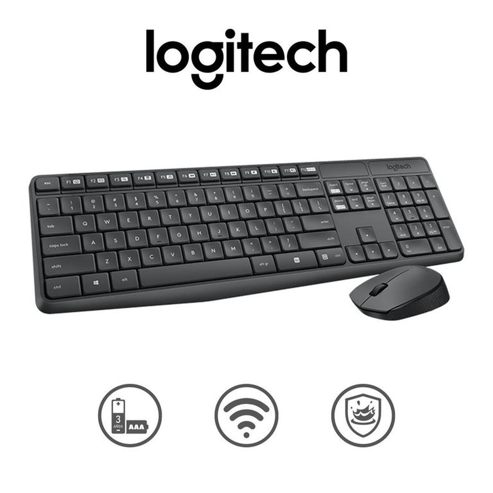 Kit Teclado Y Mouse Logitech MK235 Inalambrico Negro