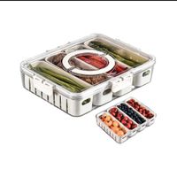 Organizador de Alimentos de 4 compartimientos FB-01 Blanco+transparent