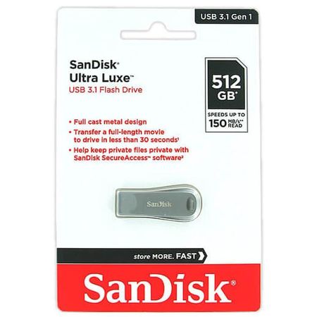 Memoria USB Sandisk Ultra Luxe 512GB 3.1 Flash Drive 150Mb/S
