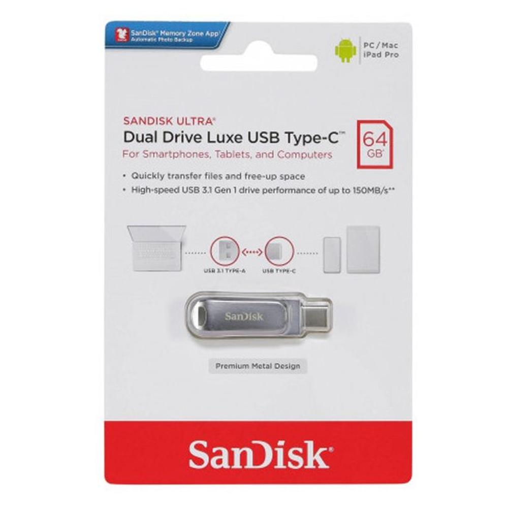 Memoria USB Sandisk Ultra Dual Drive Luxe 64GB 3.1 Tipo C