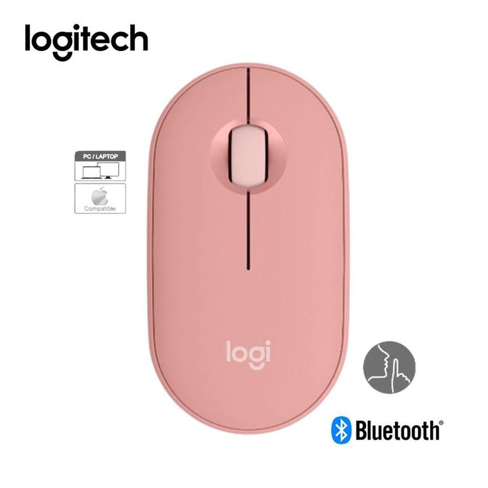 Mouse Bluetooth Logitech Pebble 2 M350S Silent Touch 4000Dpi Rosado