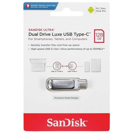 Memoria USB Sandisk Ultra Dual Drive Luxe 128GB 3.1 Tipo C
