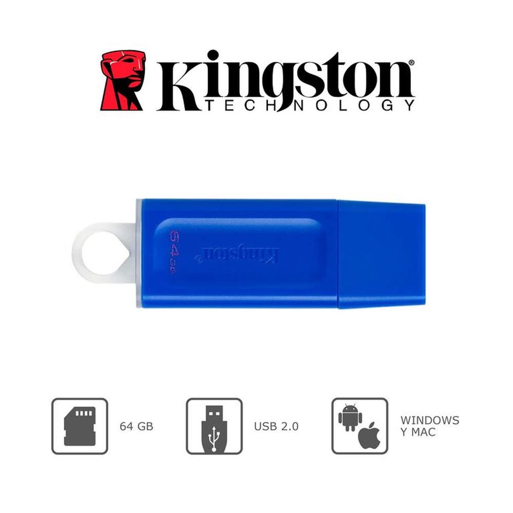 Memoria USB 3.2 Kingston Exodia 64GB KC-U2G64-7GB Azul