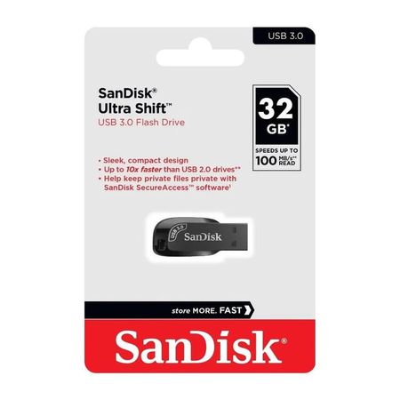 Memoria USB Sandisk 3.0 Ultra Shift 32GB 100Mb/S Negro