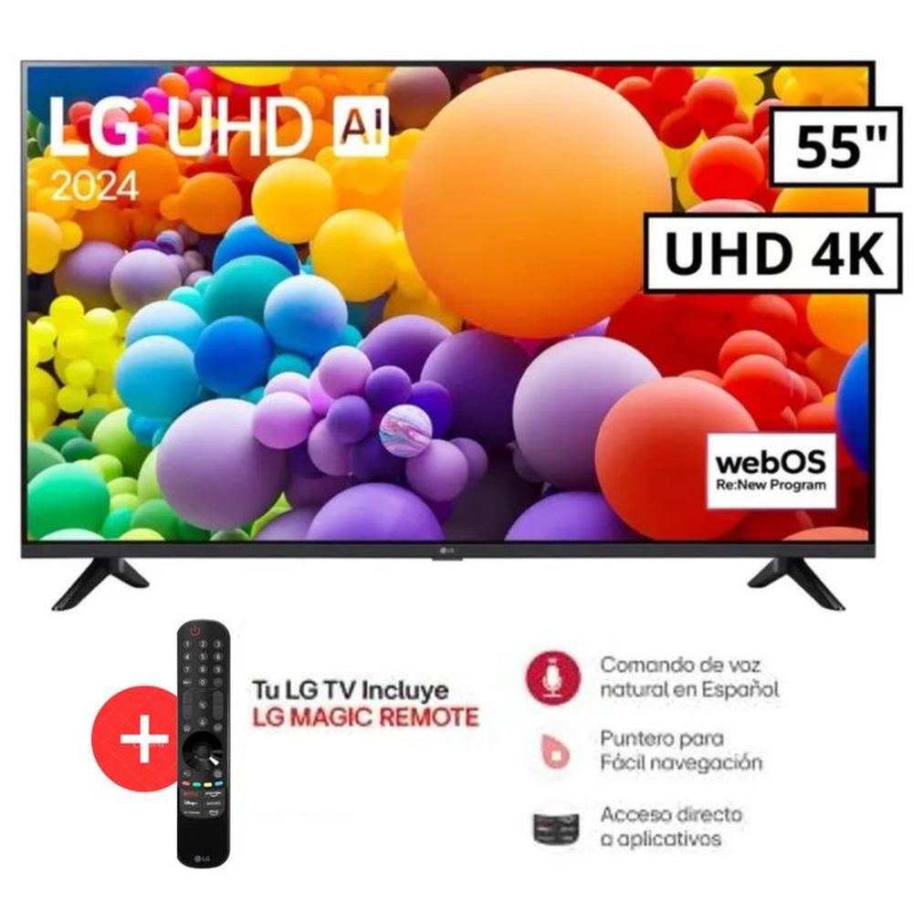 Televisor LG 55 LED Smart TV UHD 4K con ThinQ AI 55UT7300PSA + Magic Control MR24GN