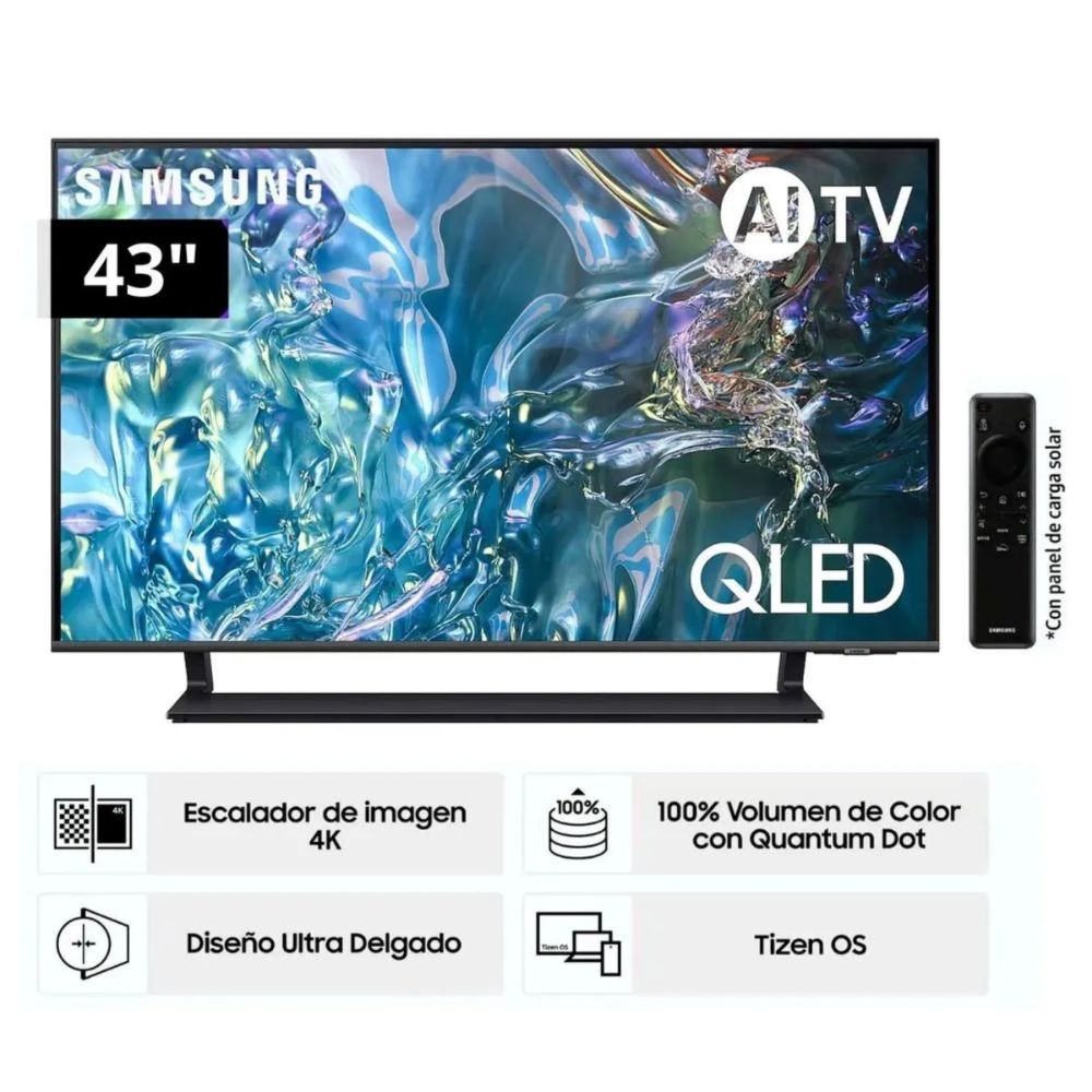 TELEVISOR SAMSUNG QLED 43"" 4K UHD SMART TV TIZEN OS QN43Q65DAGXPE NEGRO