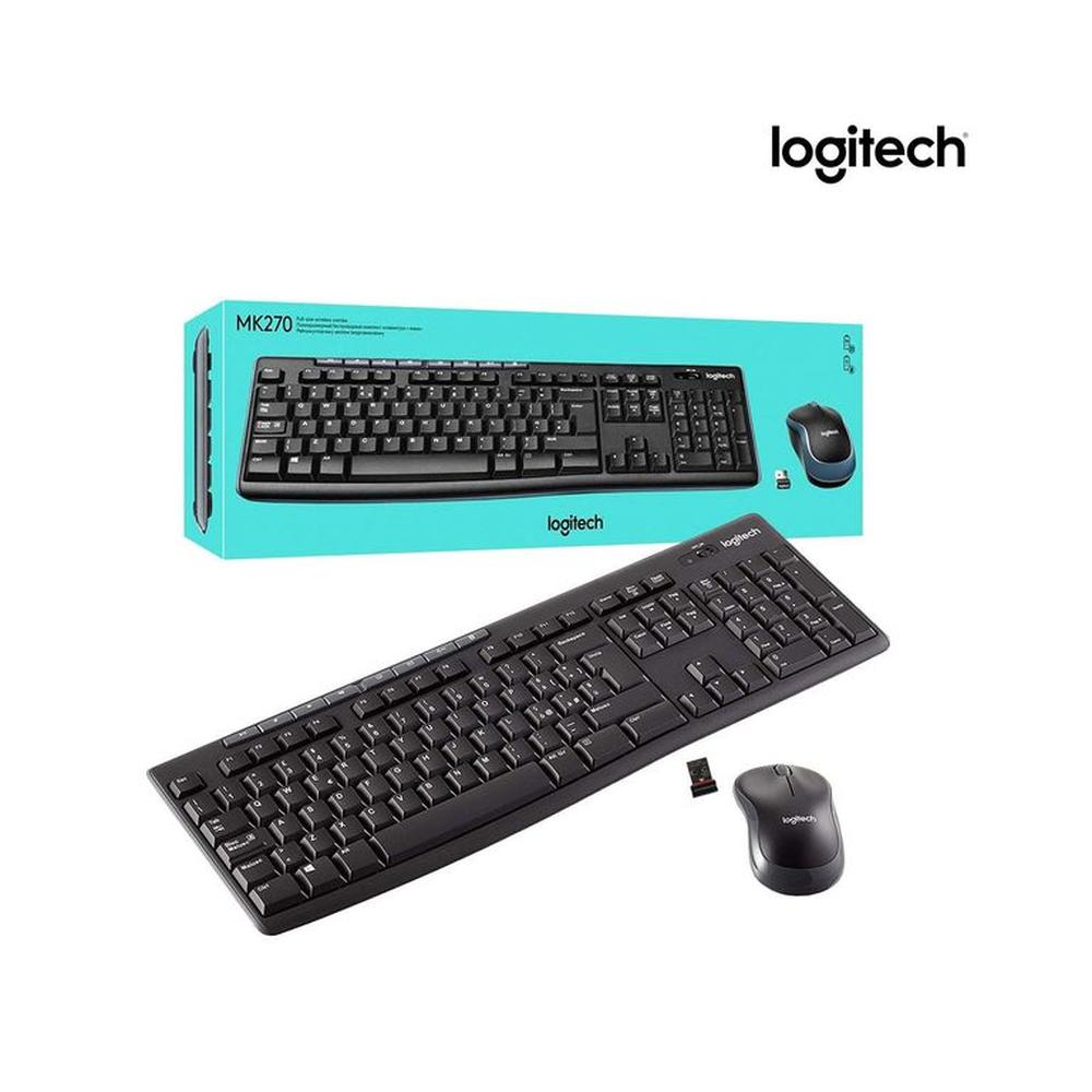 Kit Teclado y Mouse Logitech MK270 Inalámbrico Negro