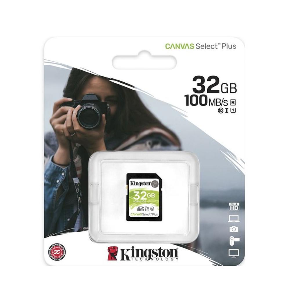 Memoria SD Kingston 32GB UHS-I Velocidad 100Mb/s CLASE 10
