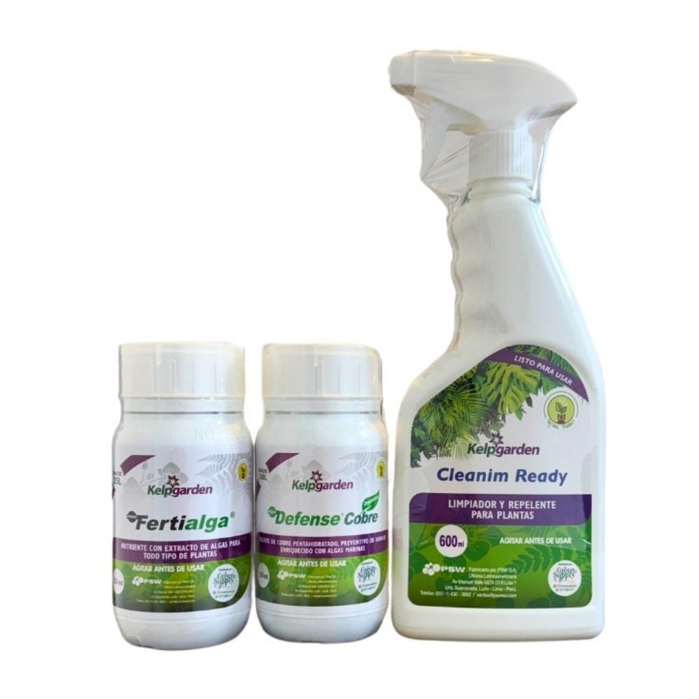 Pack Invierno para plantas: Cobre 250ml + Fertialga 250ml + Cleanim Ready 600 Green Supply