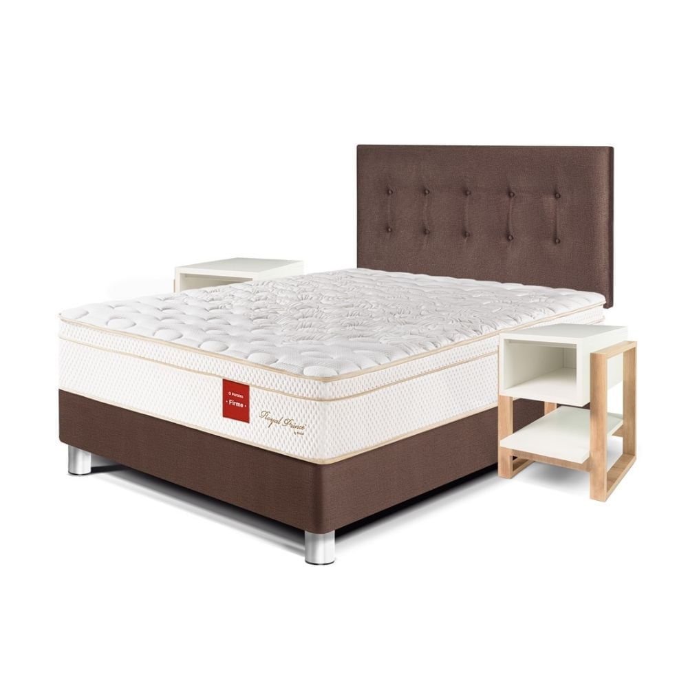 Juego de Dormitorio Paraíso Royal Prince 2 Plazas Chocolate + Velador