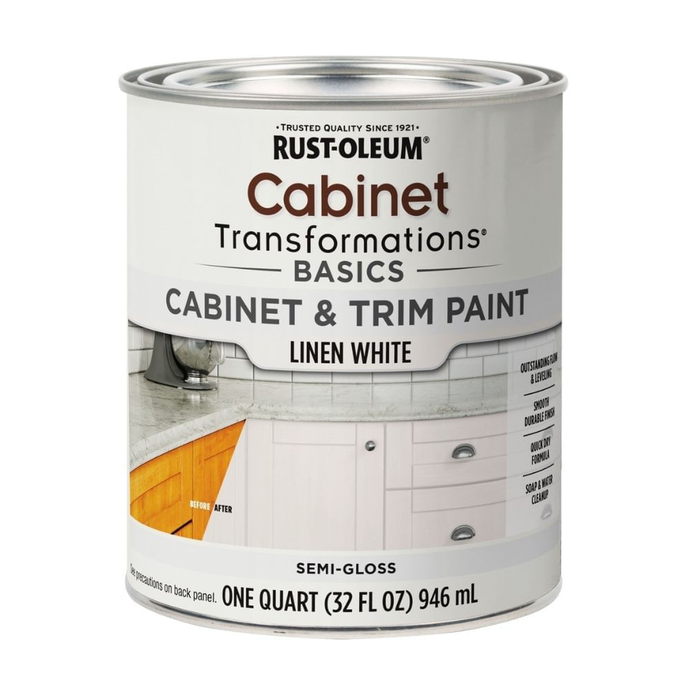 Pintura para muebles Cabinet Linen White Semibrillo 946ml Rust Oleum